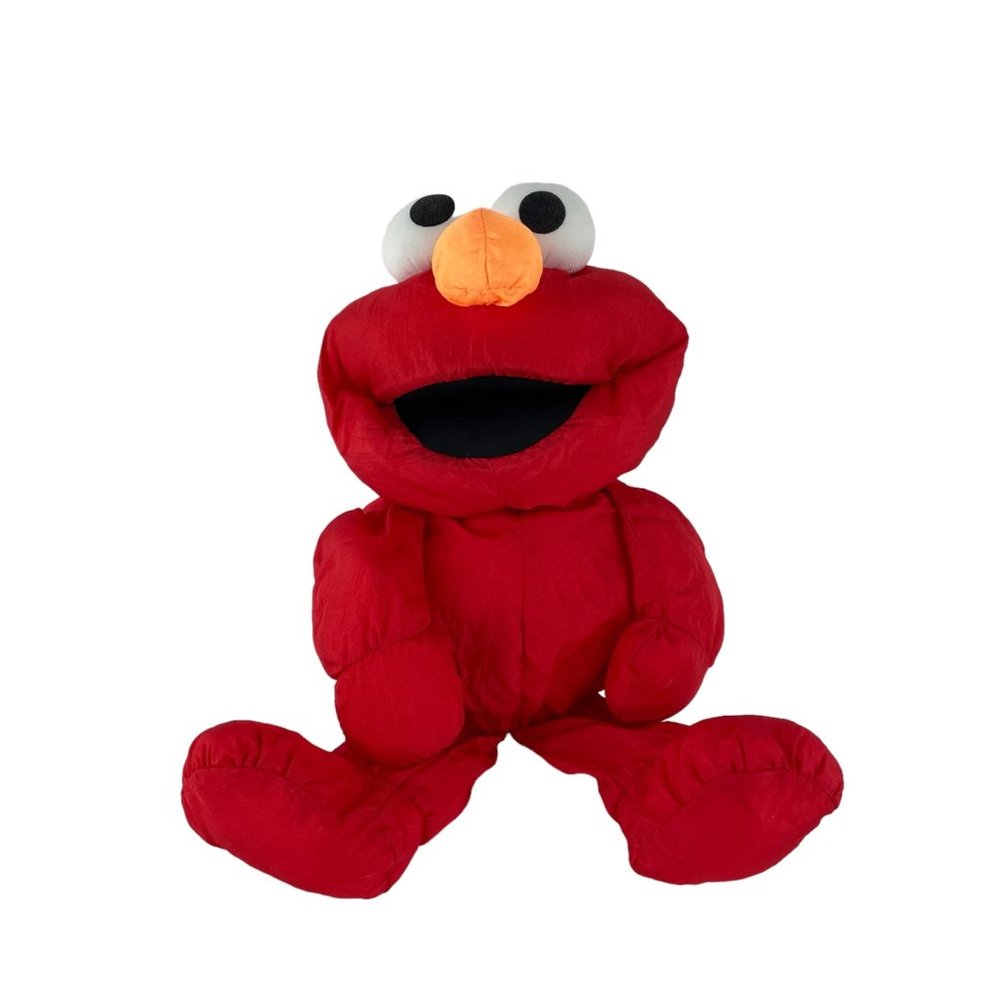 Playskool Sesame Street Elmo Plush 16" Vintage 1992 Nylon Red Parachute Fabric‎